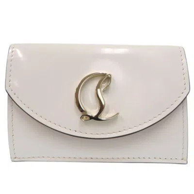 Pre-owned Christian Louboutin White Patent Leather Wallet (tri-fold) ()