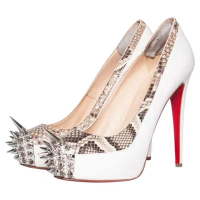 Pre-owned Christian Louboutin , White Platform Spike Pumps