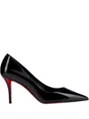 Christian Louboutin Pointed Toe Glossy Finish Pumps In Black