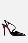 Christian Louboutin Rosa Z 100 Patent Leather Slingback Pumps In Black