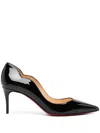 Christian Louboutin Hot Chick 70 Scalloped Patent-leather Pumps In Black
