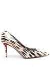 Christian Louboutin Miss Z Gigi 80 Leopard-print Patent-leather Point-toe Pumps