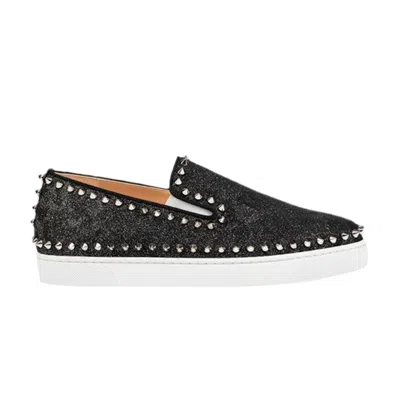 Pre-owned Christian Louboutin Wmns Pik Boat Flat 'black Argent' | Women's Size 36.5