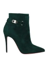 Christian Louboutin Woman Ankle Boots Dark Green Size 7.5 Calfskin In Green