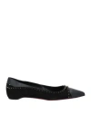 Christian Louboutin Woman Ballet Flats Black Size 6 Leather In Black