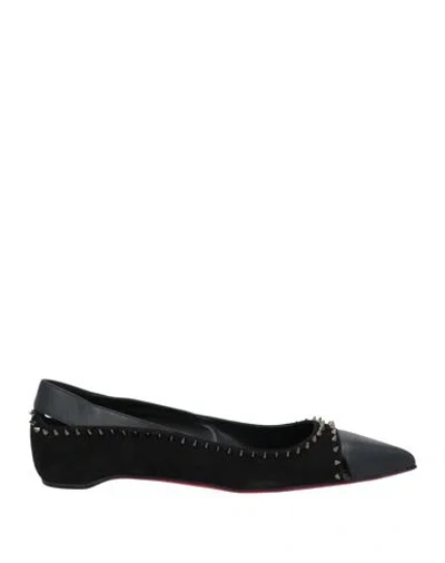 Christian Louboutin Woman Ballet Flats Black Size 6 Leather