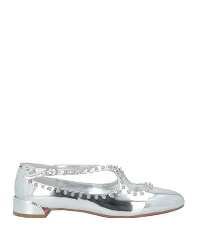 Christian Louboutin Woman Ballet Flats Silver Size 6 Leather