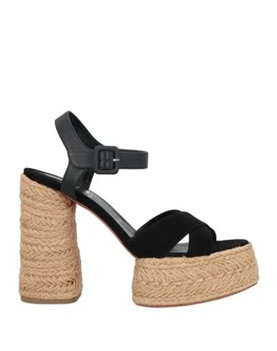 Christian Louboutin Woman Espadrilles Black Size 11 Leather