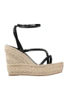 Christian Louboutin Mafaldina Zeppa Spike Platform Wedge Espadrille In Black
