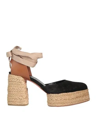 Christian Louboutin Woman Espadrilles Black Size 7 Leather