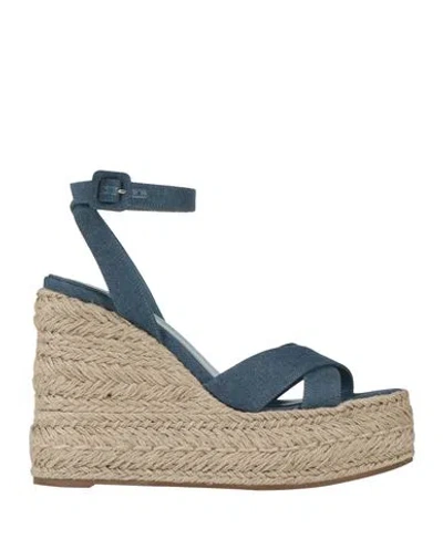 Christian Louboutin Woman Espadrilles Blue Size 8 Textile Fibers