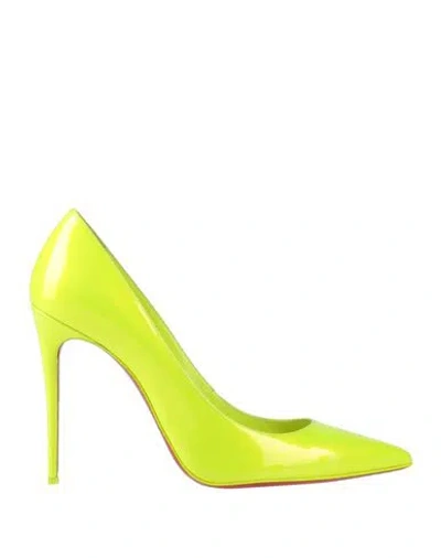 Christian Louboutin Woman Pumps Acid Green Size 6 Leather