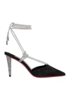 Christian Louboutin Astrid Lace Black Suede Pumps In Black