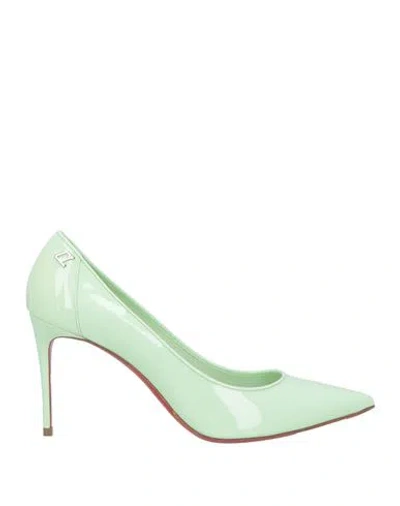 Christian Louboutin Woman Pumps Light Green Size 6.5 Calfskin