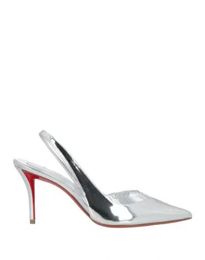 Christian Louboutin Woman Pumps Silver Size 8 Leather