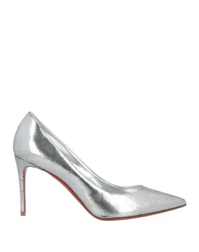 Christian Louboutin Woman Pumps Silver Size 8 Leather