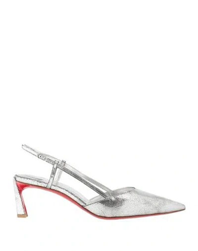 Christian Louboutin Woman Pumps Silver Size 8 Leather