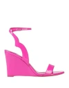Christian Louboutin Patent Leather Wedge Sandals In Pink