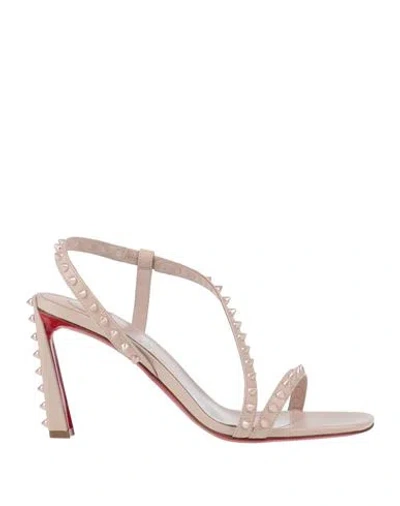 Christian Louboutin Woman Sandals Light Pink Size 7 Soft Leather