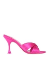 Christian Louboutin Woman Sandals Magenta Size 7.5 Textile Fibers