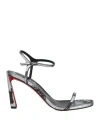 Christian Louboutin Woman Sandals Silver Size 11 Calfskin