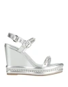 Christian Louboutin Woman Sandals Silver Size 8 Leather