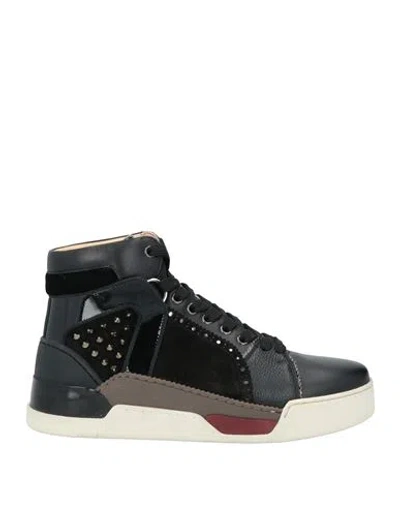 Christian Louboutin Woman Sneakers Black Size 11 Leather, Textile Fibers