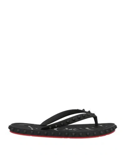 Christian Louboutin Woman Thong Sandal Black Size 7 Rubber