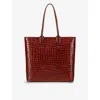 Christian Louboutin Cabata Zipped Ns Tote In Aligator Embossed Leather In Acajou
