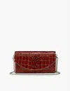 Christian Louboutin Womens Acajou Loubi54 Croc-embossed Leather Wallet-on-chain In Brown
