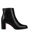 Christian Louboutin Womens Black Adoxa 70 Leather Heeled Boots In Black