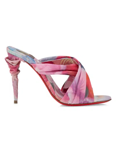 Christian Louboutin Affabula Peonies Printed Mules In Multi