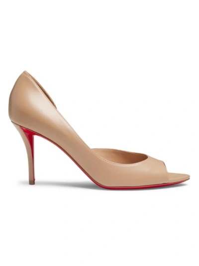 Christian Louboutin Women's Apostropha 80mm Leather Pumps In Beige