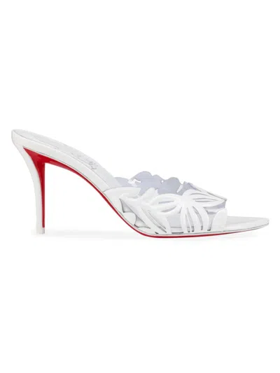 Christian Louboutin Apostropha 80mm Cutout Patent Leather Mules In White