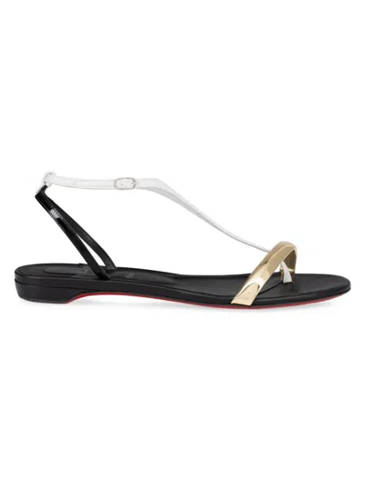 Christian Louboutin Athinita Hardware-detailed Leather Sandals In Black,white