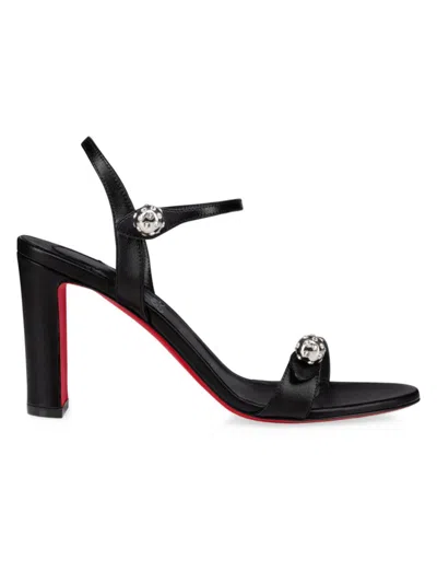Christian Louboutin Atmospheria 85mm Embellished Leather Sandals In Black