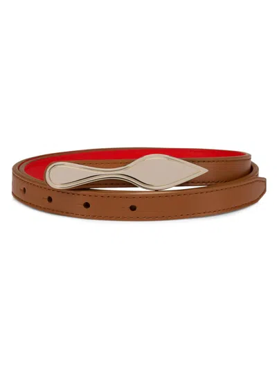 Christian Louboutin Bettina Leather Reversible Belt In Brown