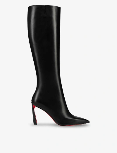 Christian Louboutin Womens Black Condora Botta 85 Leather Knee-high Boots
