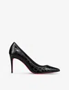 Christian Louboutin Kate Embossed Patent Red Sole Pumps In Black