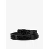 Christian Louboutin Cl Logo Belt 25mm In Alligator Embossed Leather In Black