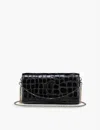 Christian Louboutin Womens Black Loubi54 Croc-embossed Leather Wallet-on-chain In Black