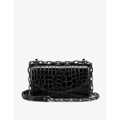 Christian Louboutin Womens Black Loubi54 Leather Clutch Bag