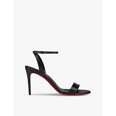 CHRISTIAN LOUBOUTIN WOMENS BLACK LOUBIGIRL 85 LEATHER HEELED SANDALS EUR 34.5 / 1.5 UK