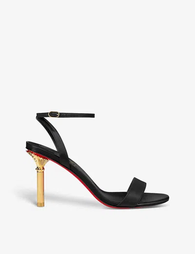 Christian Louboutin Mascasandal 85 Leather Heeled Sandals In Black
