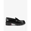 Christian Louboutin Donna Patent Red Sole Penny Loafers In Black