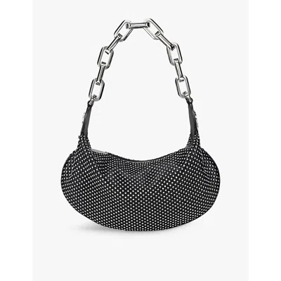 ◆CHRISTIAN LOUBOUTIN NEW◆Le 54 チェーン ストラス バッグ◆ Le 54 croc-effect leather shoulder bag in black - Christian