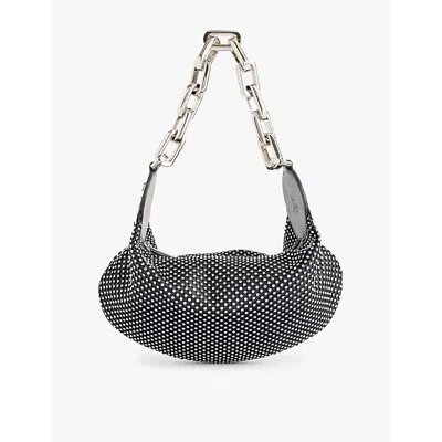 Christian Louboutin Le 54 Chain Leather Shoulder Bag In Black/silver