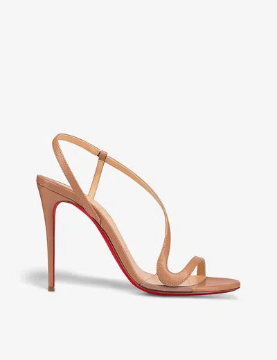 Christian Louboutin Womens  Rosalie 100 Leather Heeled Sandals In Blush