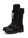Christian Louboutin Logo Embossed Boots In Black
