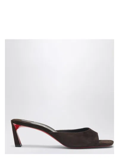 CHRISTIAN LOUBOUTIN WOMEN'S BROWN SUEDE CONDORA MULE